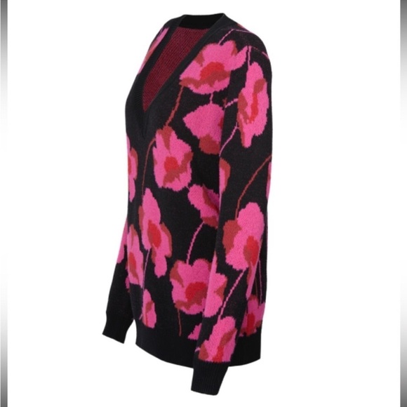 CAbi Black and Pink V-Neck Sweater - Picture 5 of 14